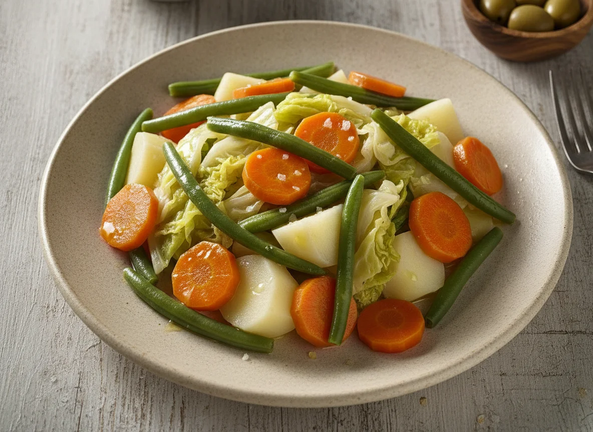Verduras hervidas con patata y zanahoria photo