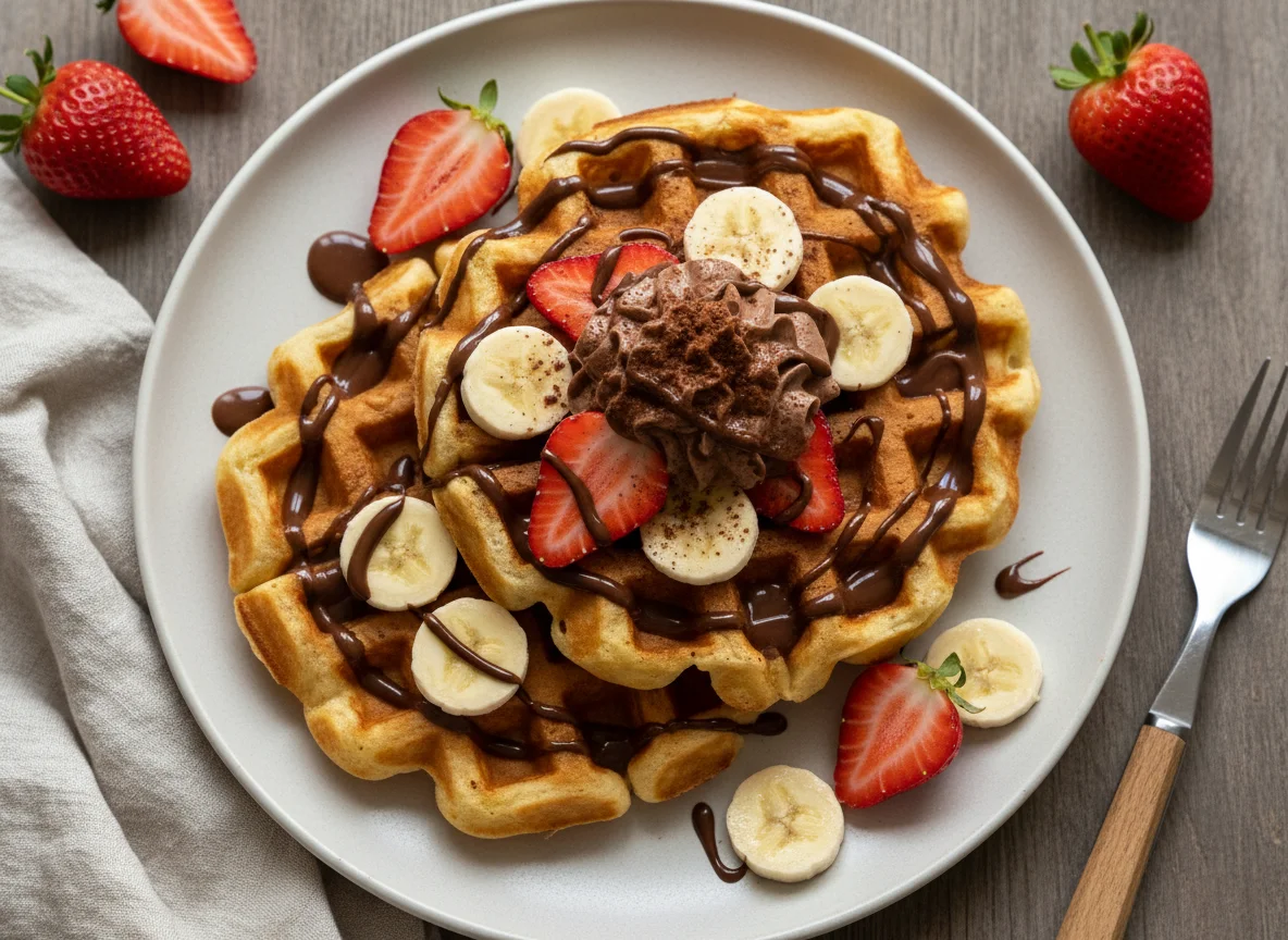 Waffles con frutas photo