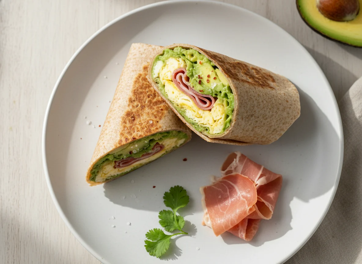 Wrap de huevo, palta y jamón photo
