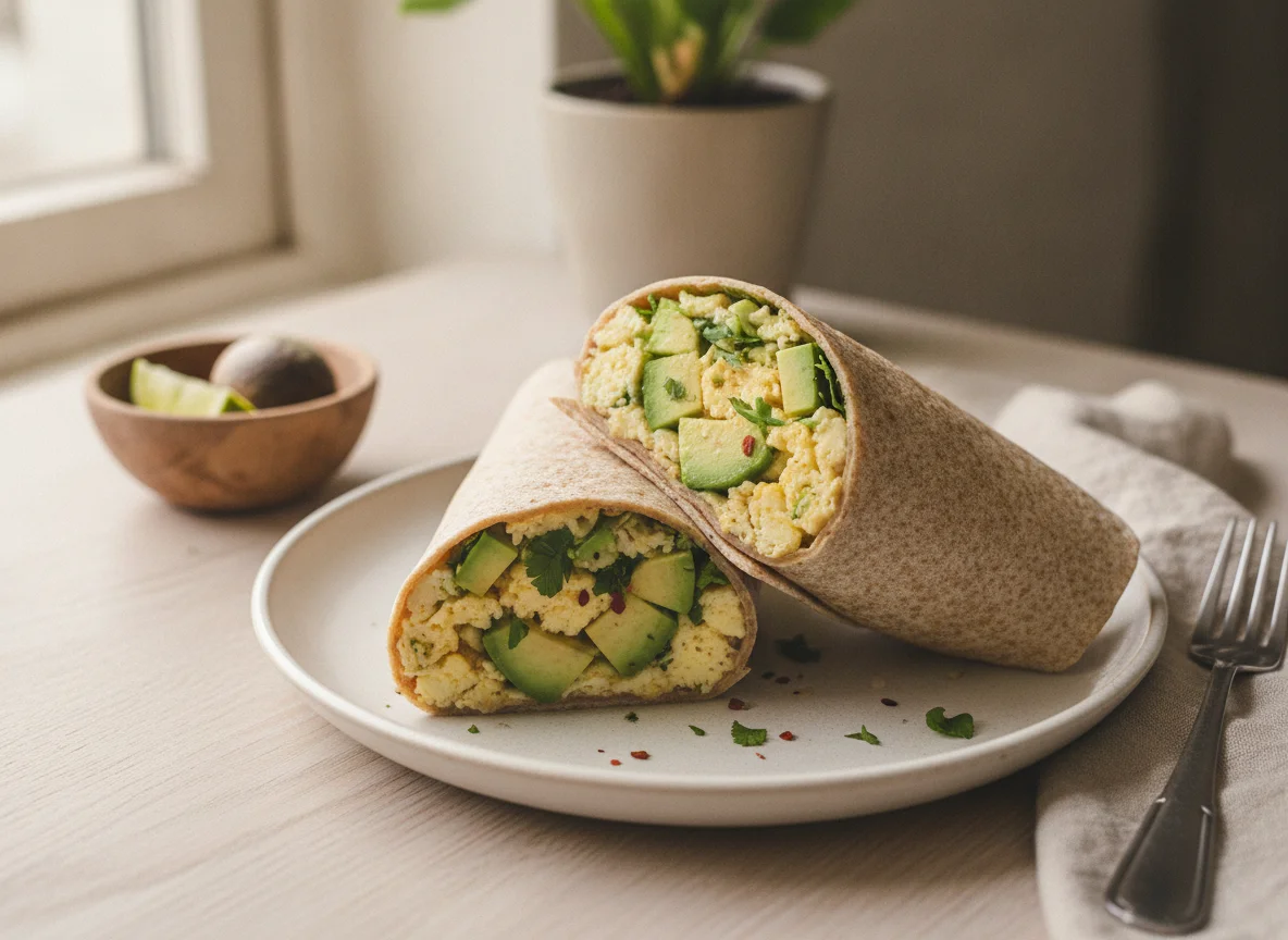 Wrap de huevo revuelto y palta photo