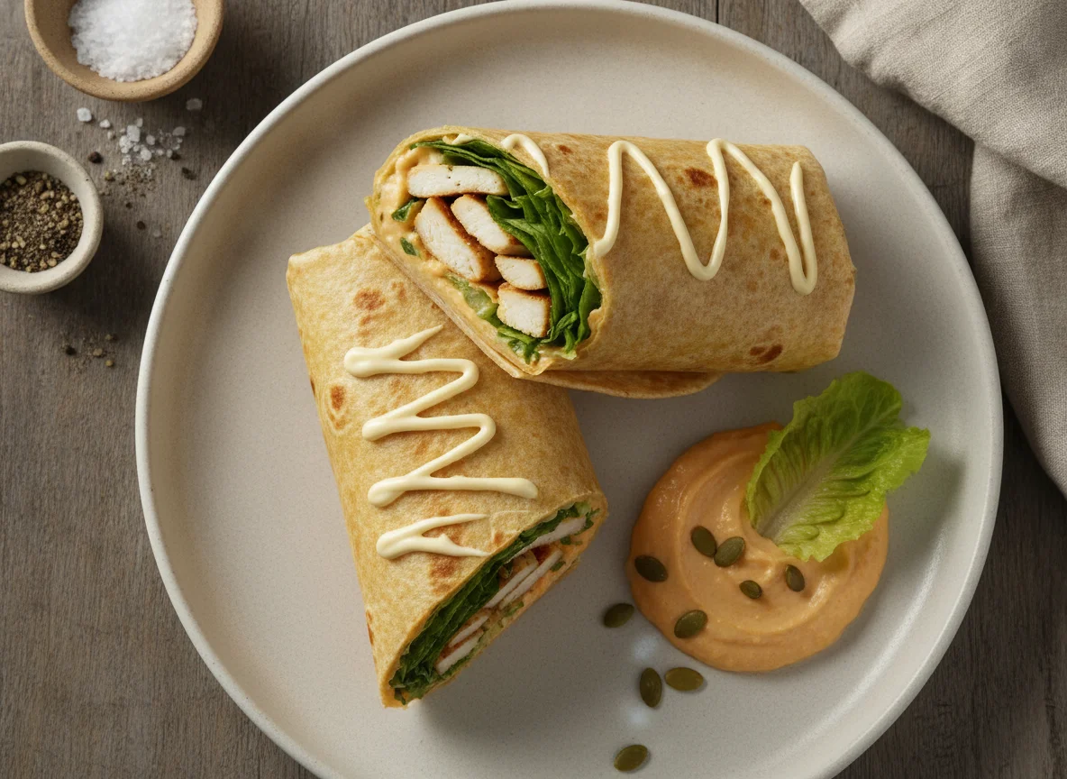 Wrap de pollo con crema de ayote photo