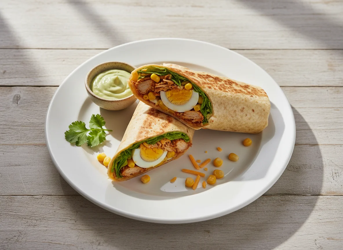 Wrap de pollo y huevo photo