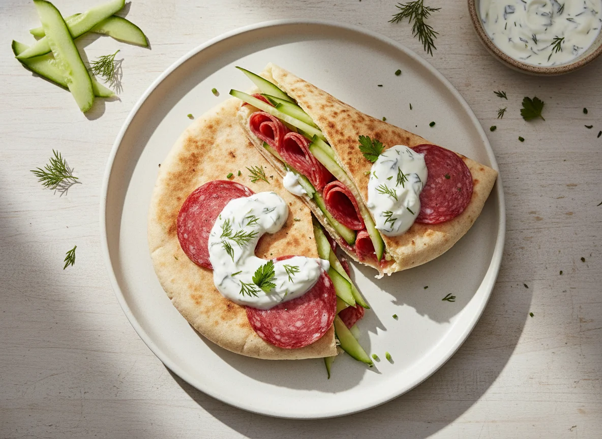 Wrap de salami y pepino photo