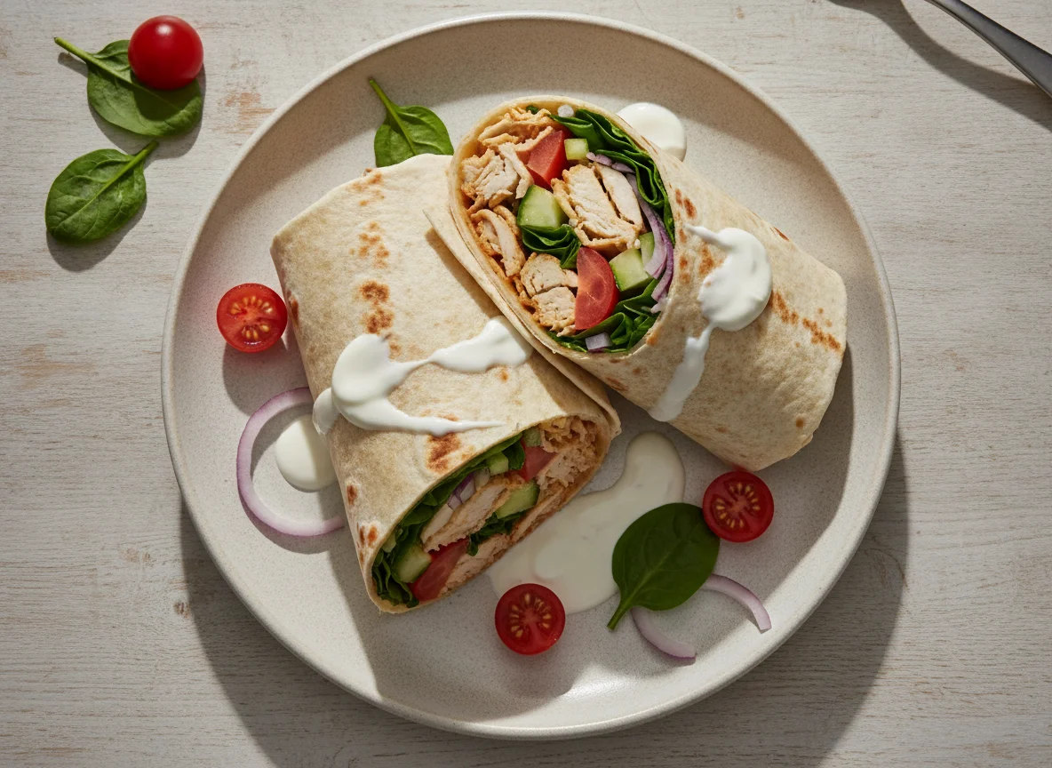 Wrap de vegetales y pollo photo