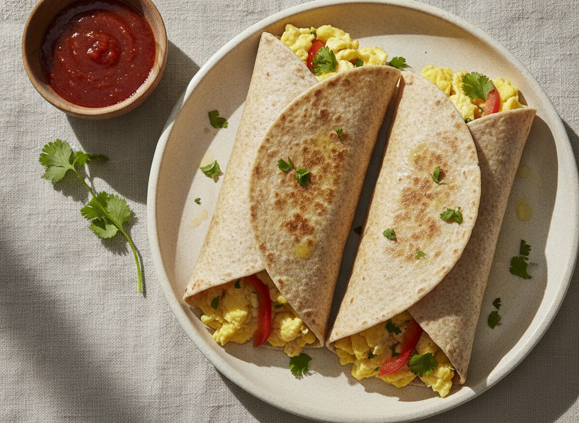 Wraps de trigo integral con huevo photo