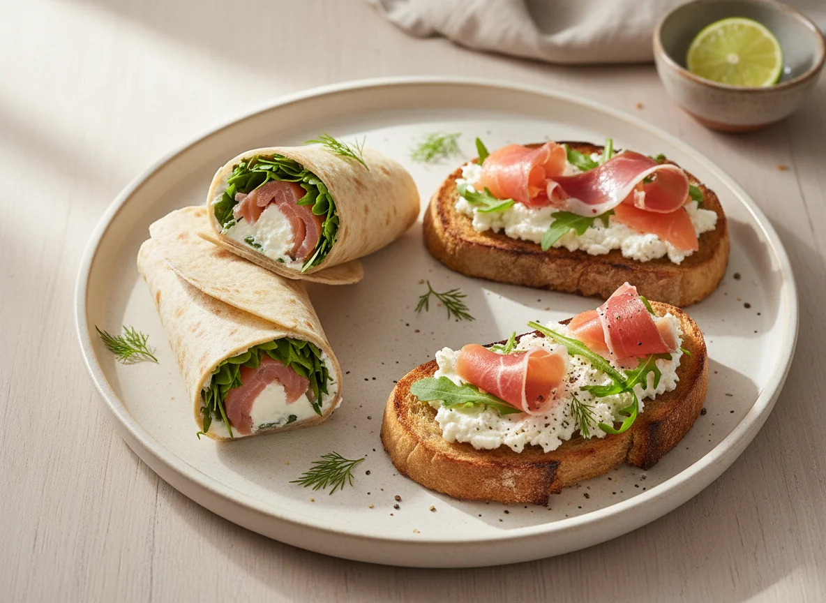 Wraps y tostas de salmón photo