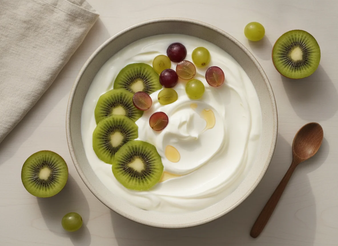 Yogur con frutas photo