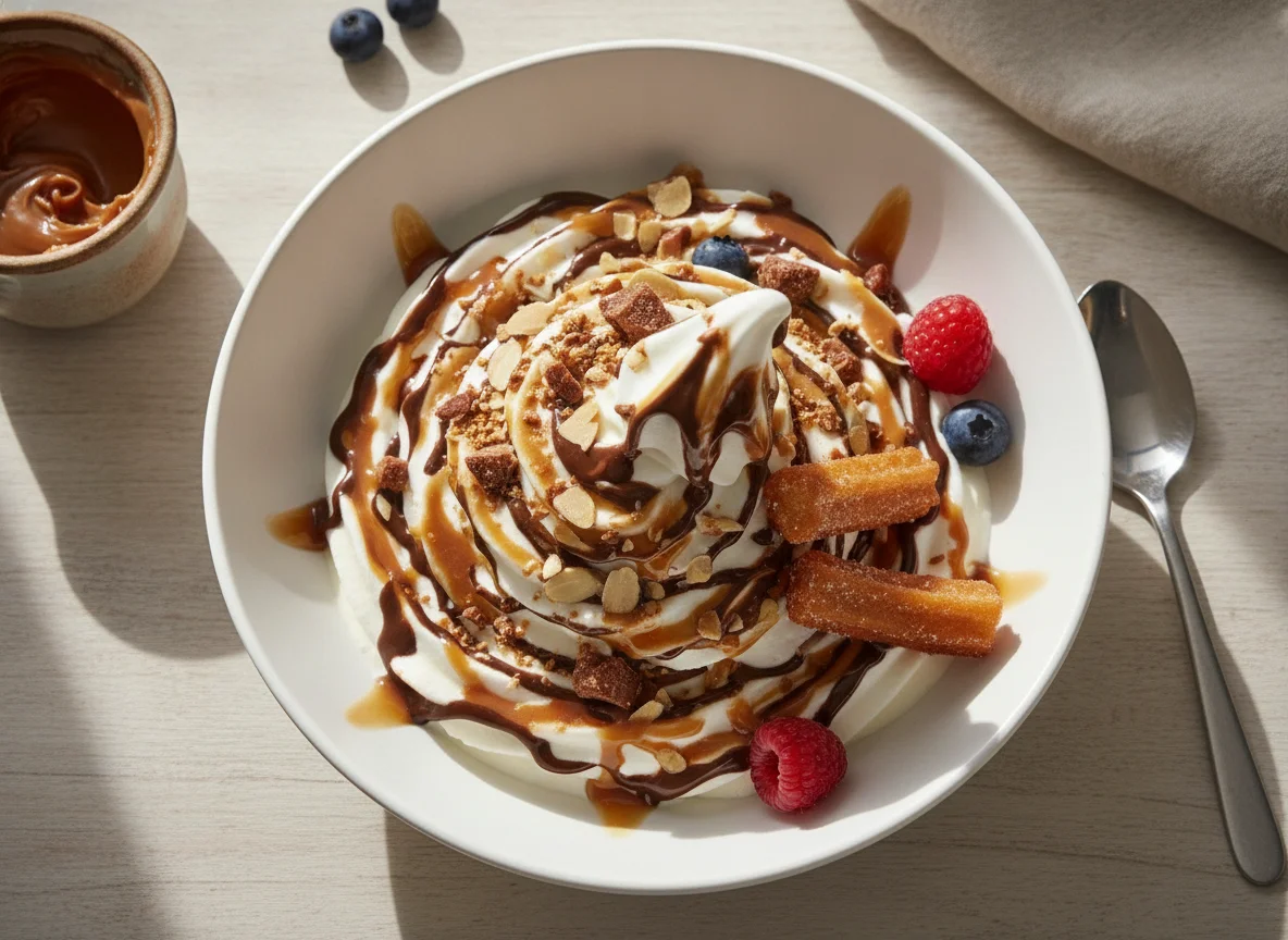 Yogur helado con toppings photo