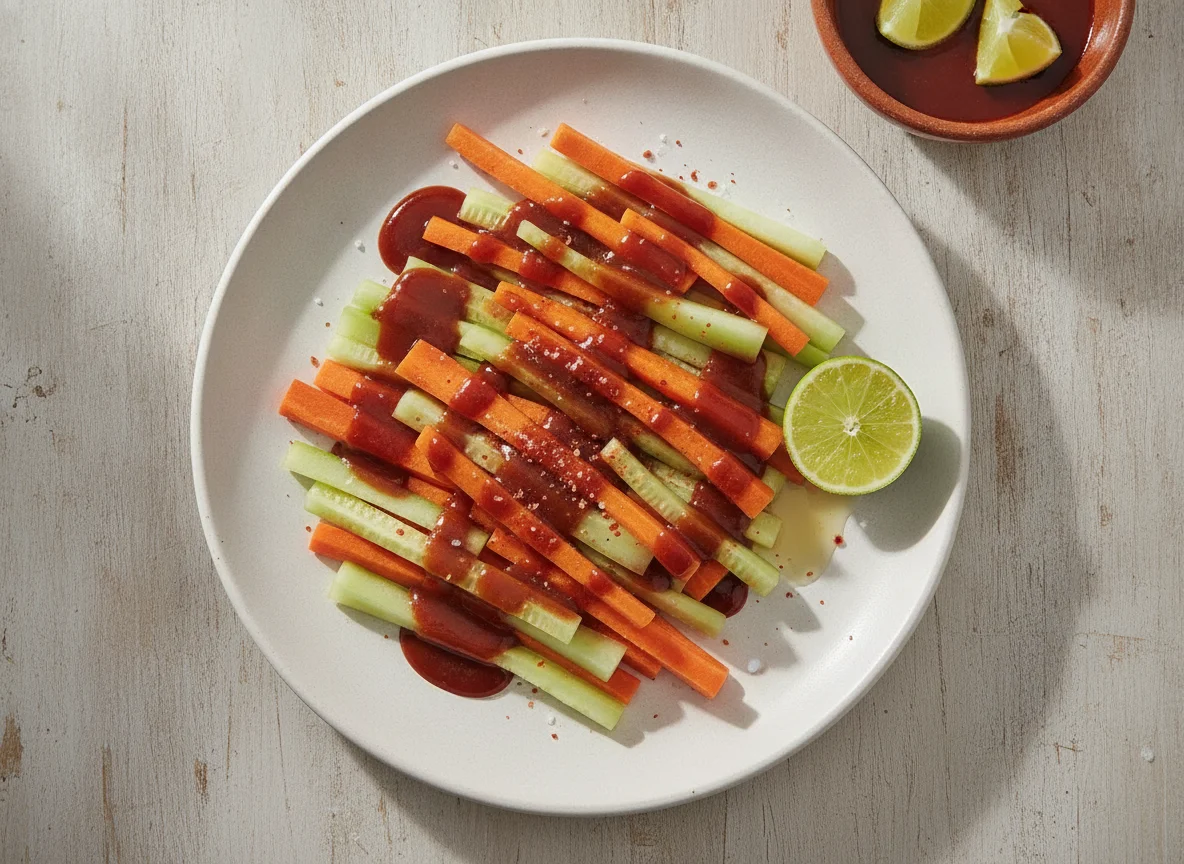 Zanahorias y pepino con chamoy photo