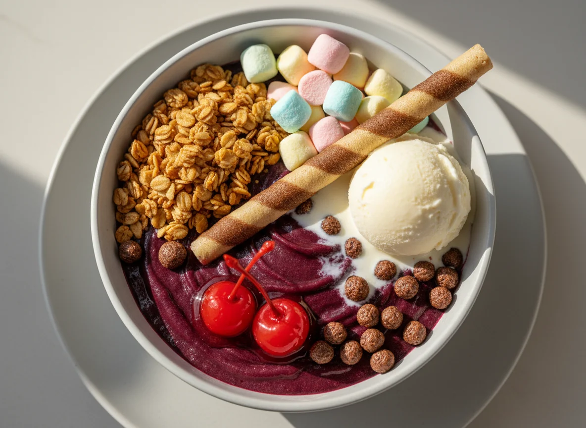 Açaí com acompanhamentos photo