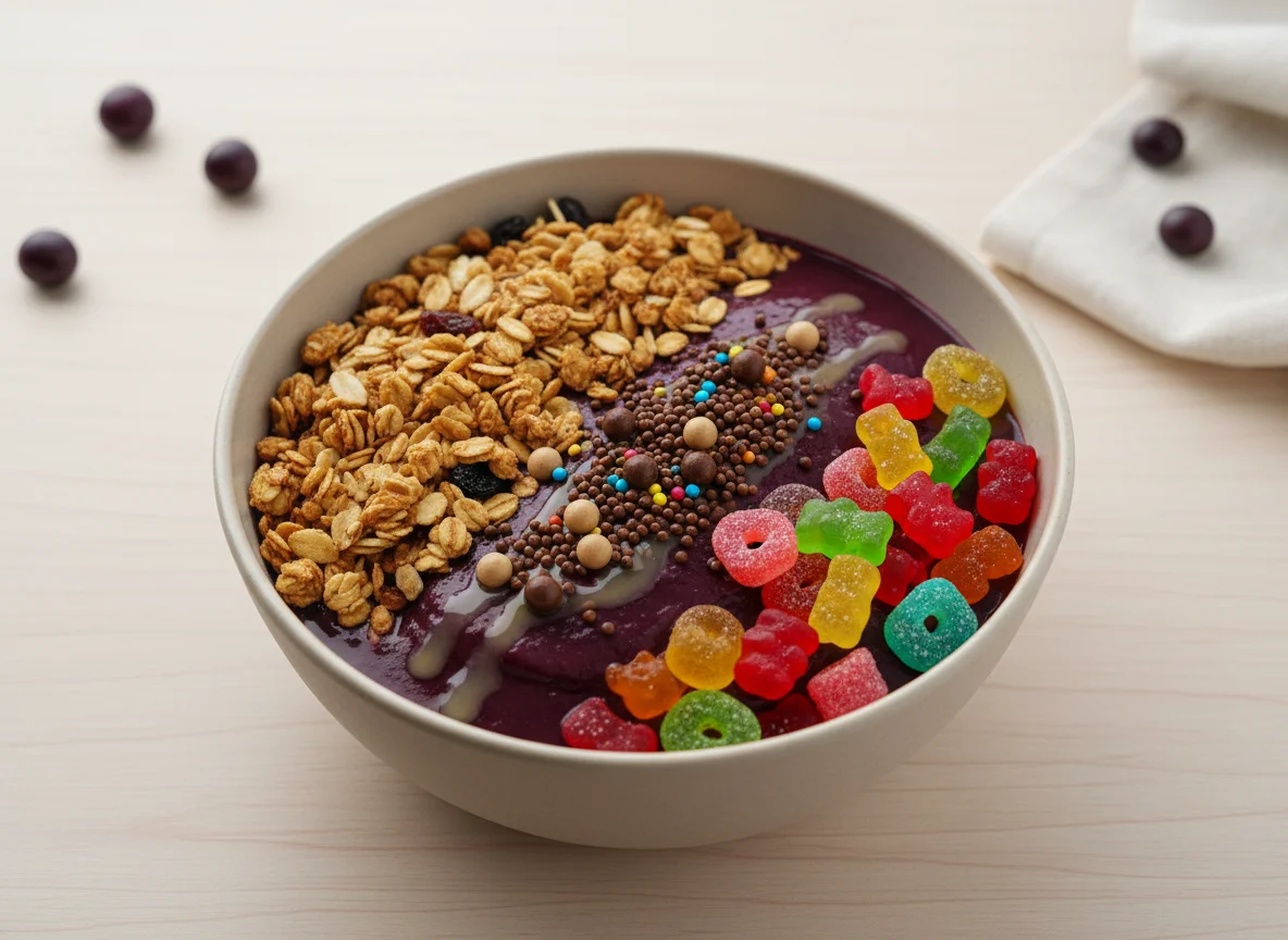 Açaí com Granola, Confeitos de Chocolate e Jujubas photo