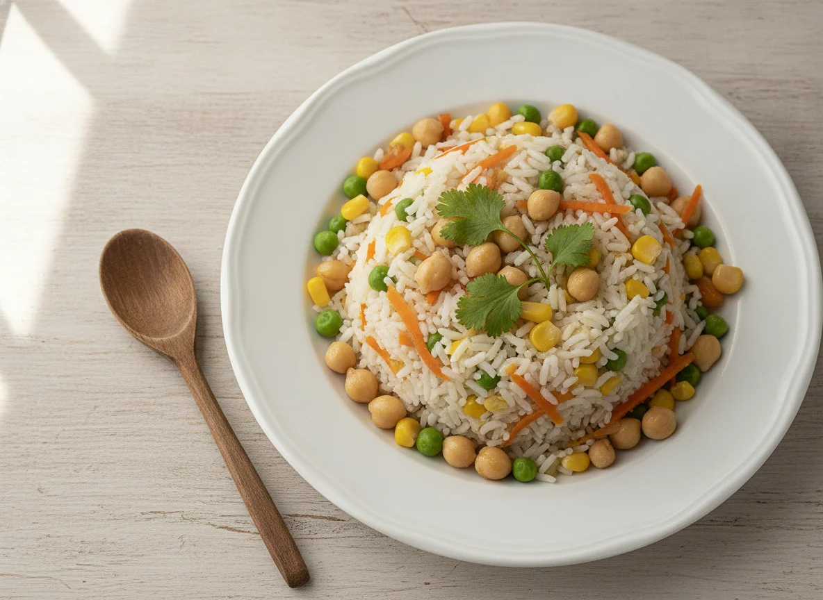 Arroz arborizado com legumes e grãos photo