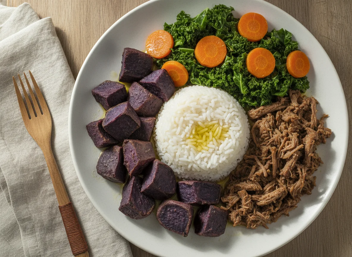 Arroz com Batata Doce e Carne photo