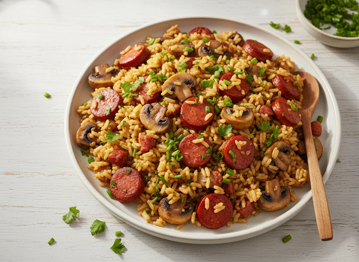 Arroz com Calabresa e Champignon photo