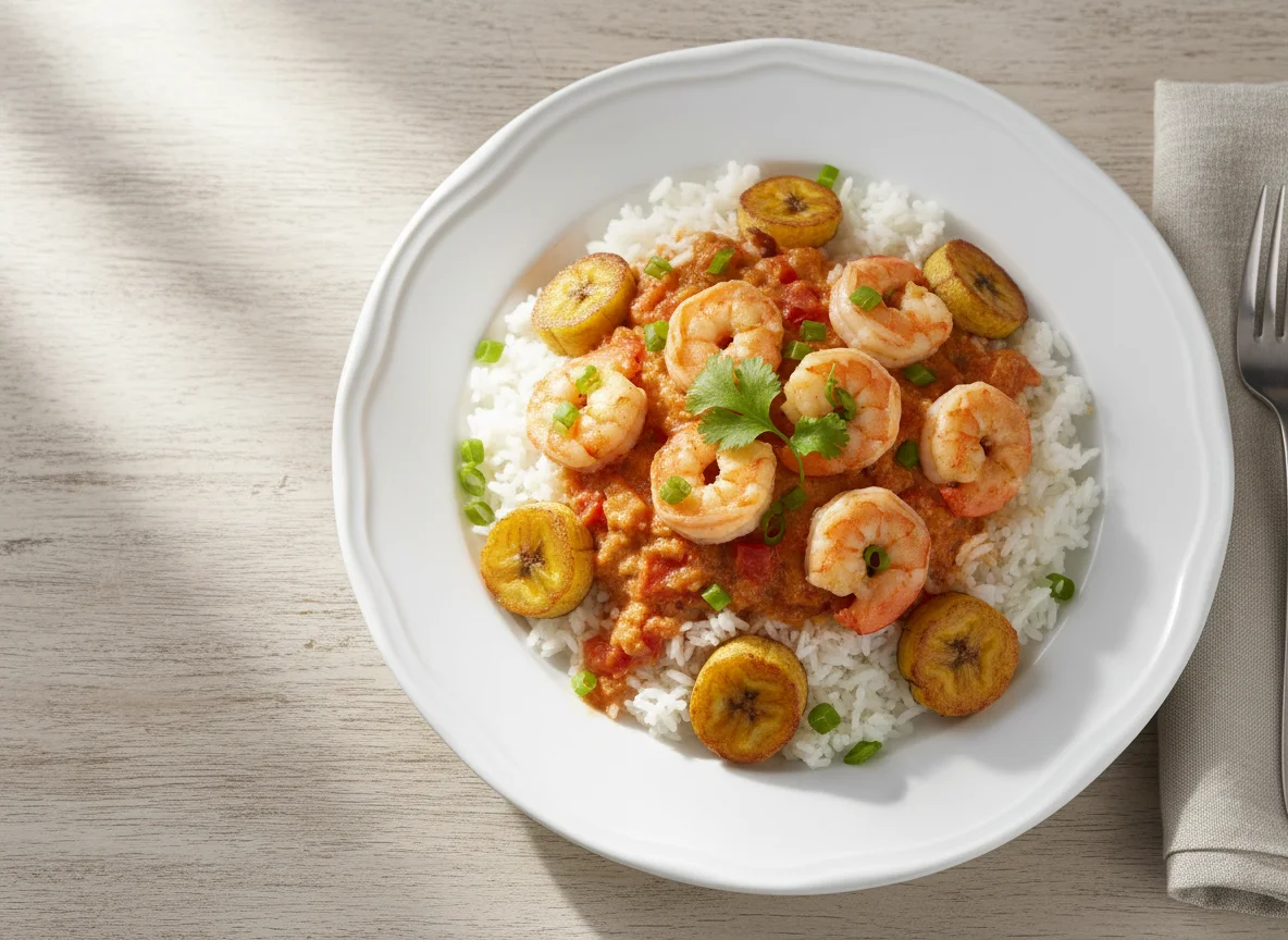 Arroz com Camarão e Banana photo