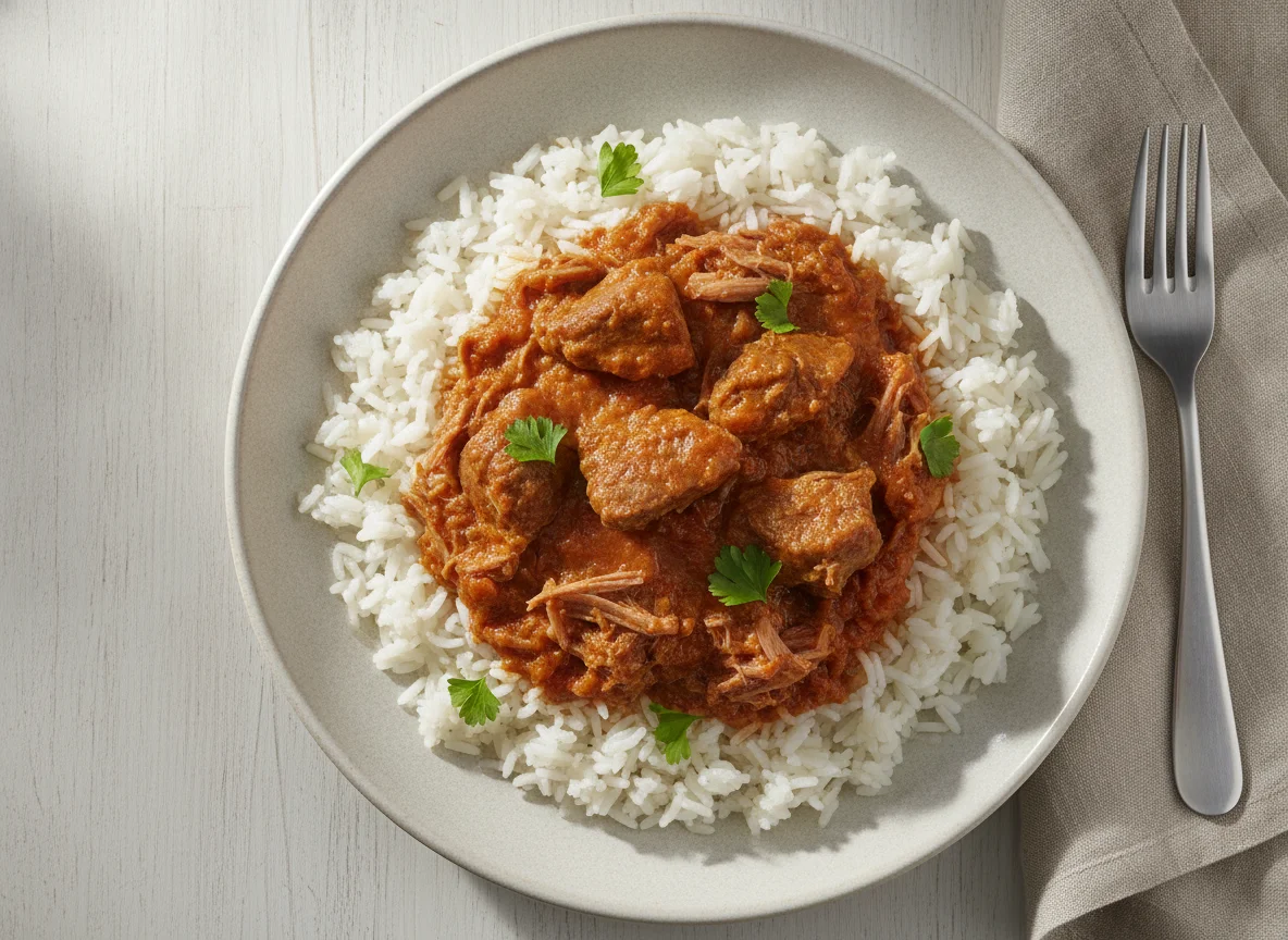Arroz com Carne de Panela photo