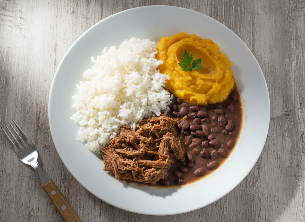 Arroz com Carne, Feijão e Purê photo