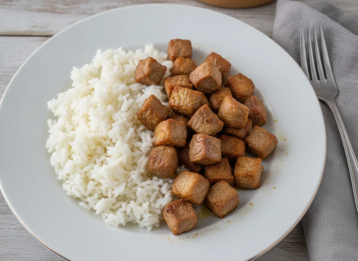Arroz com Carne Picadinha photo