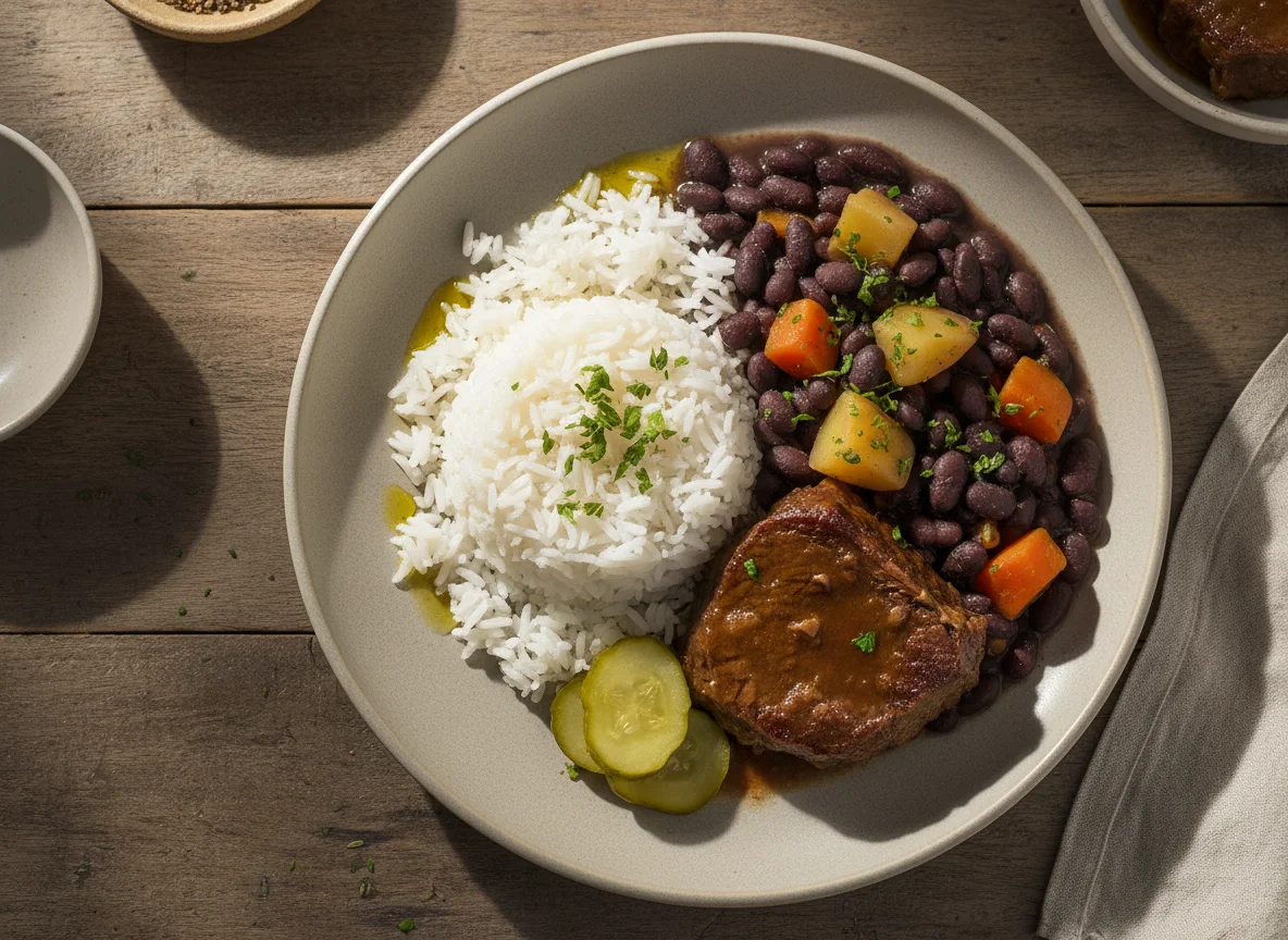 Arroz com Feijão e Legumes photo