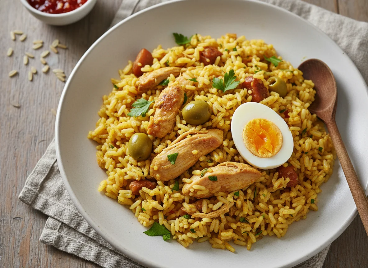 Arroz com frango photo