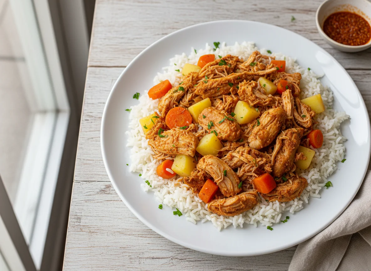 Arroz com frango e legumes photo