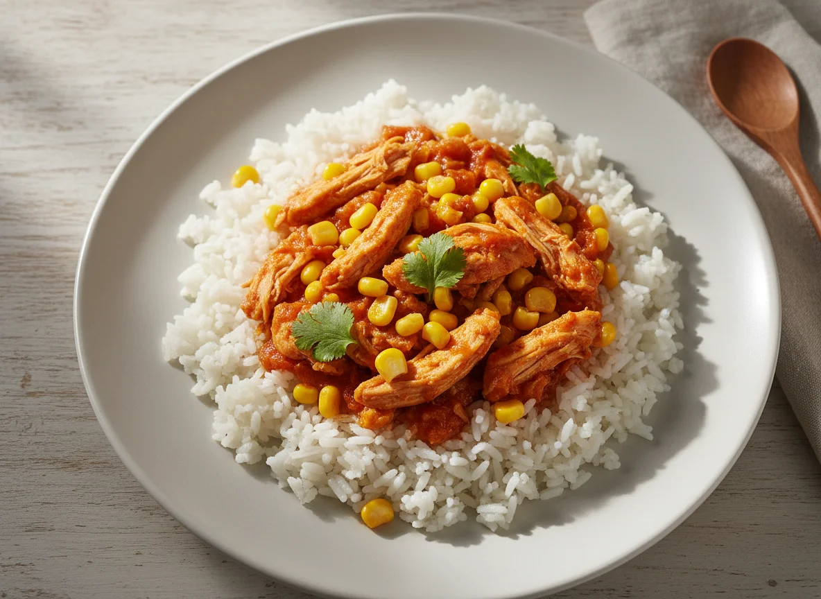 Arroz com frango e milho photo