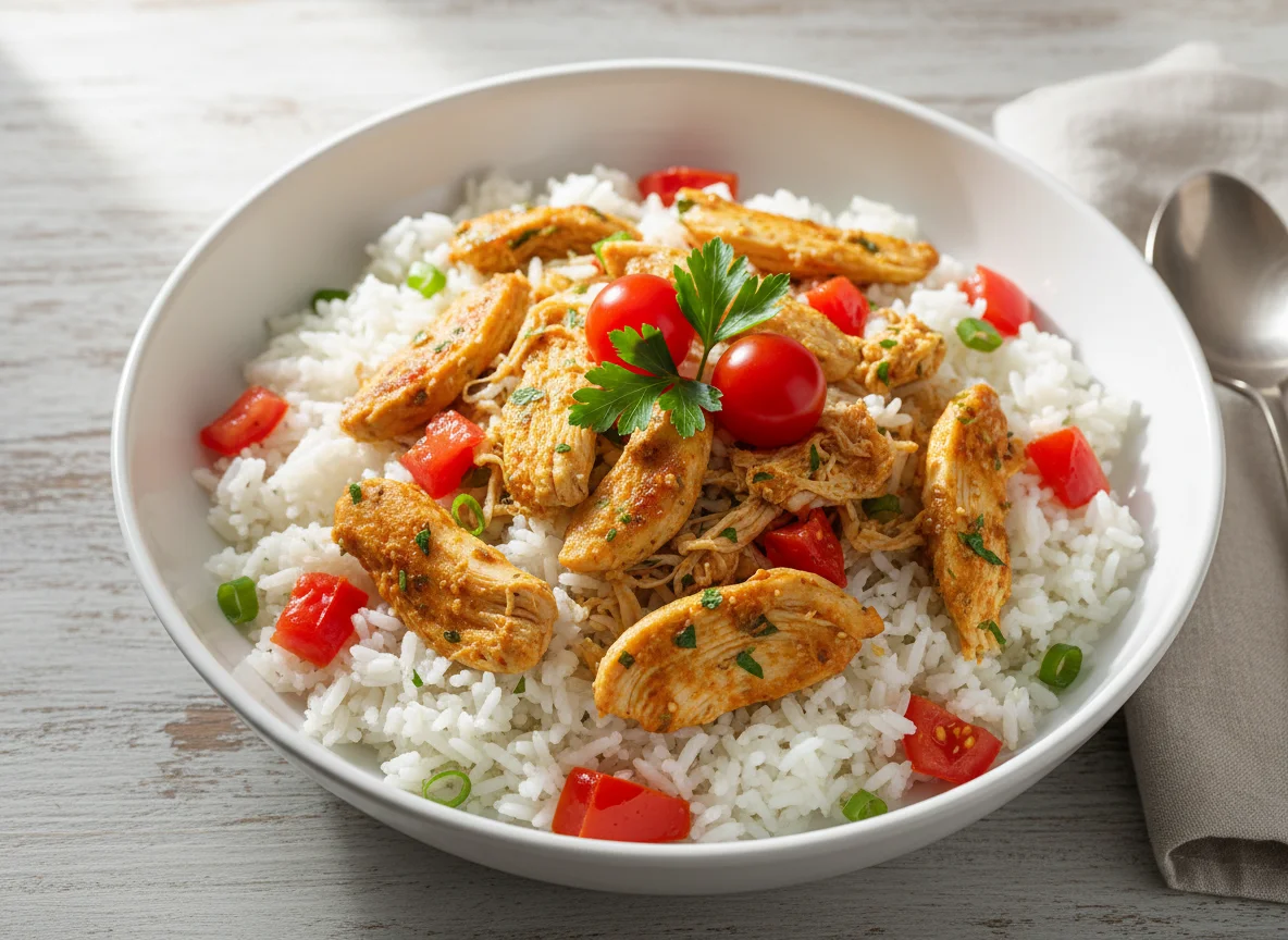 Arroz com frango e tomate photo