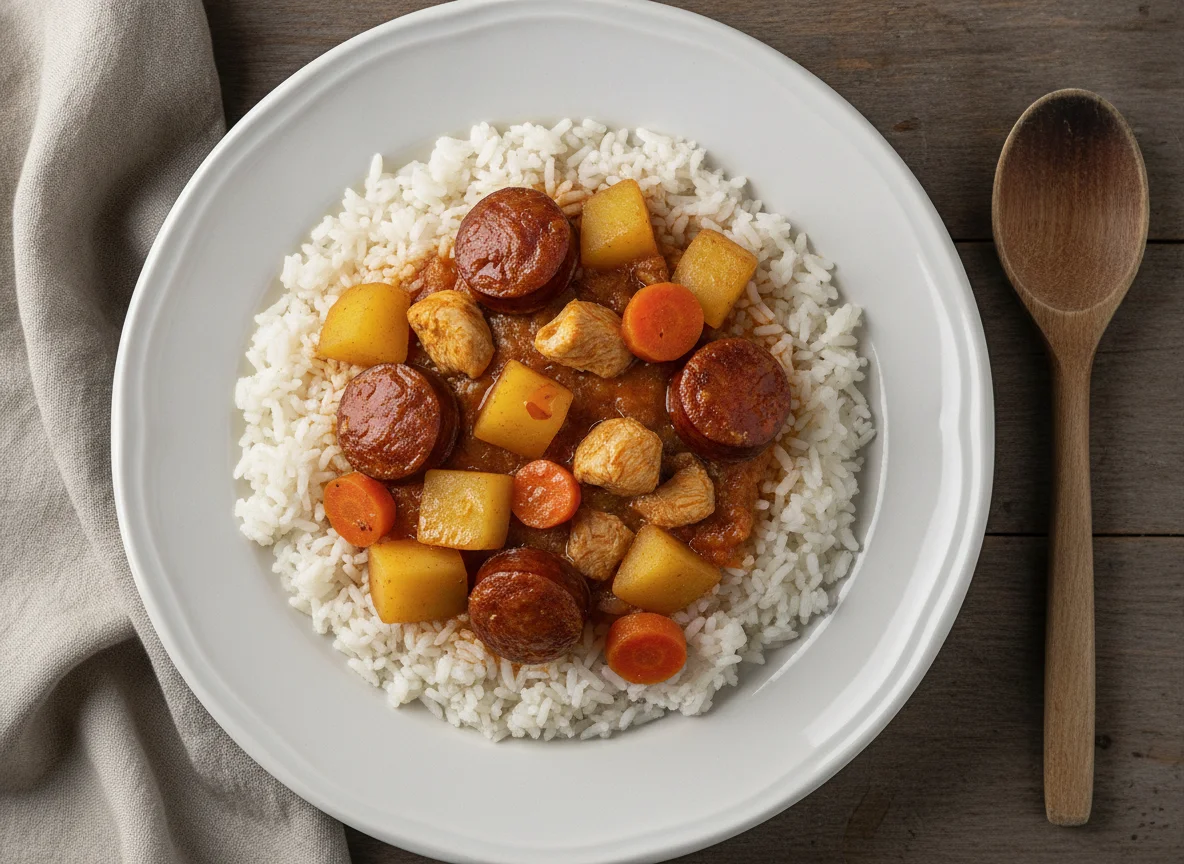 Arroz com Guisado de Chouriço e Batata photo