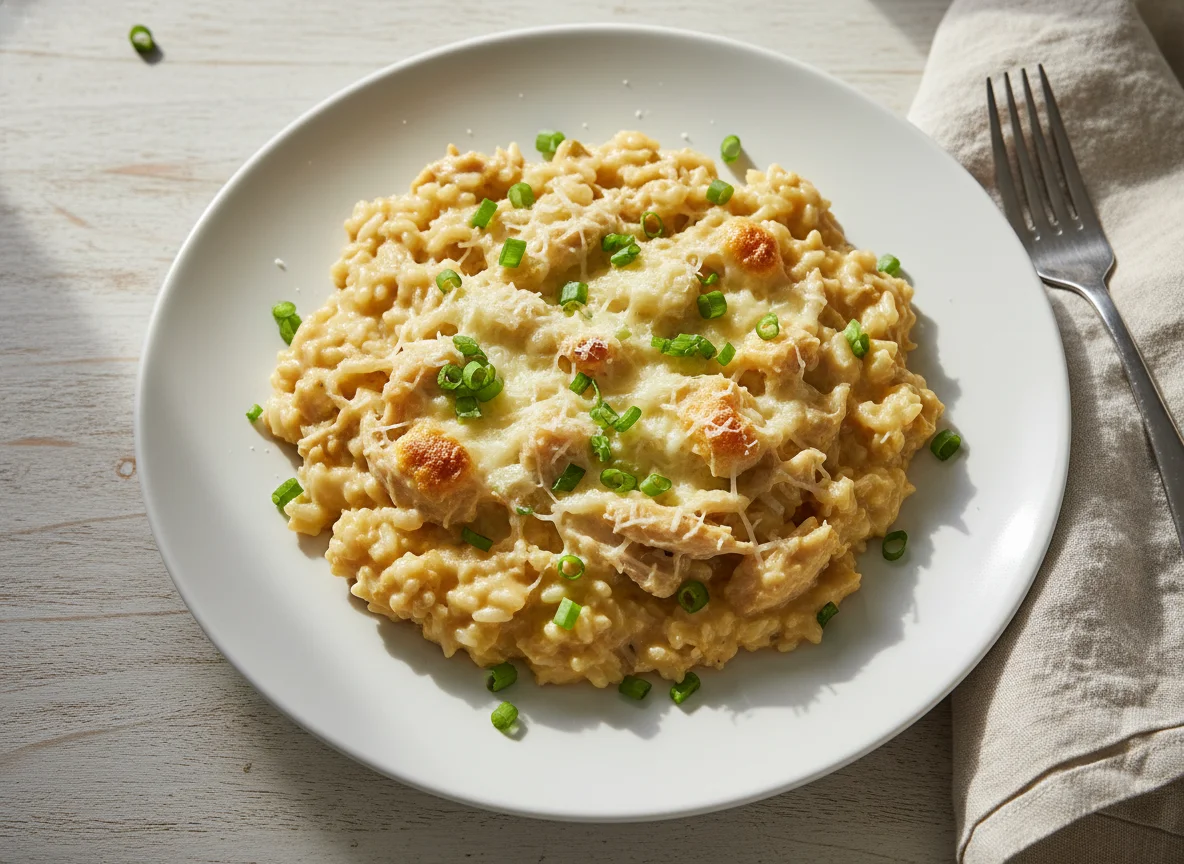 Arroz cremoso com frango photo