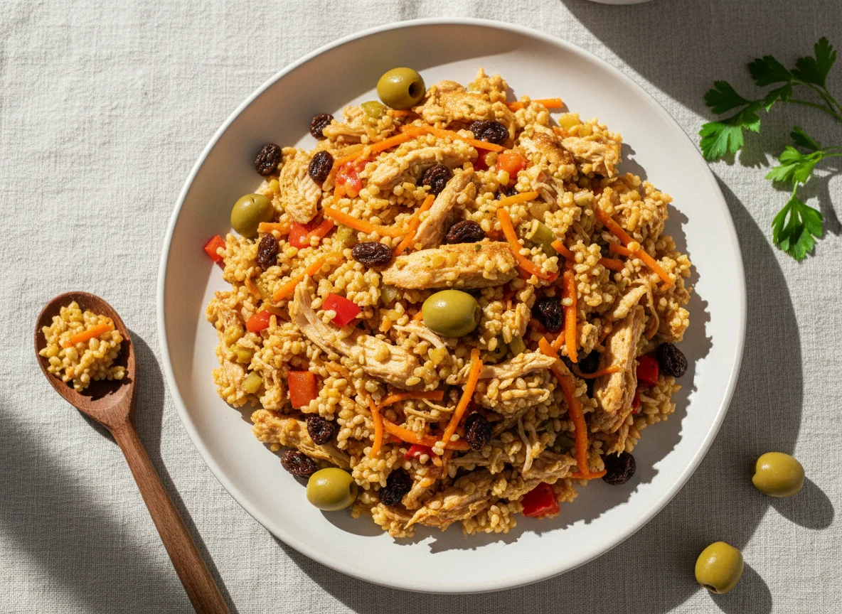 Arroz de Couve-flor com Frango e Vegetais photo