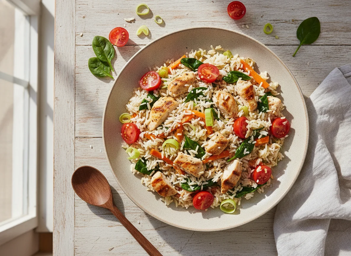 Arroz de Frango com Tomate e Legumes photo