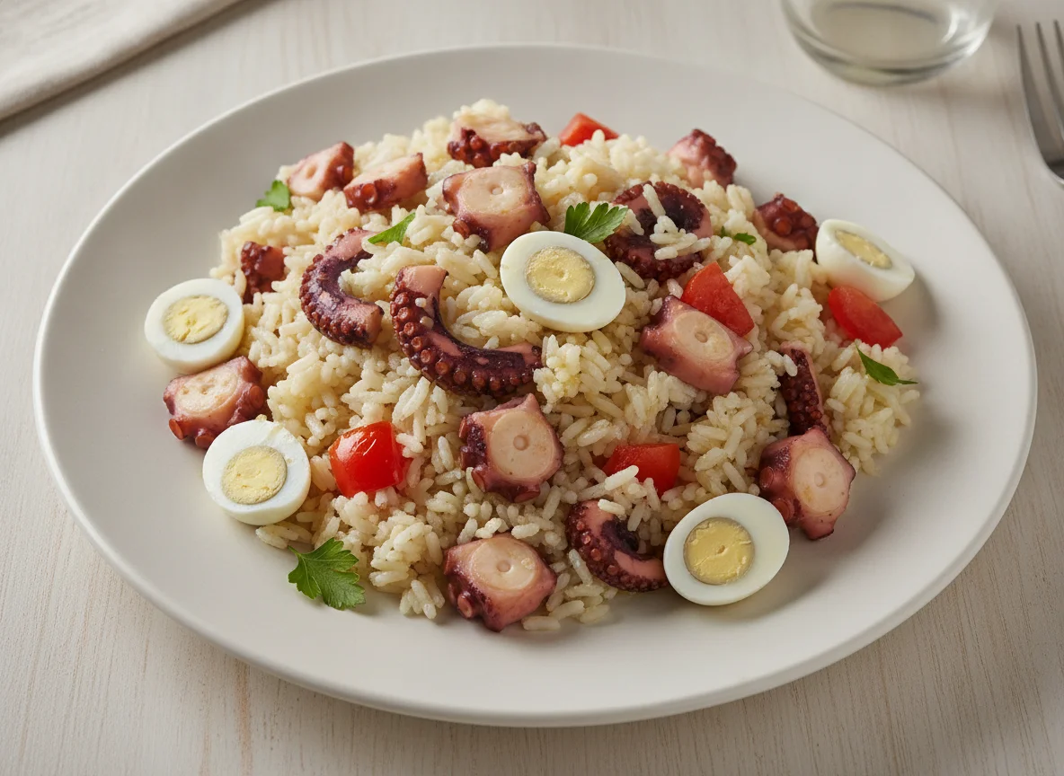 Arroz de Polvo com Ovos de Codorna photo