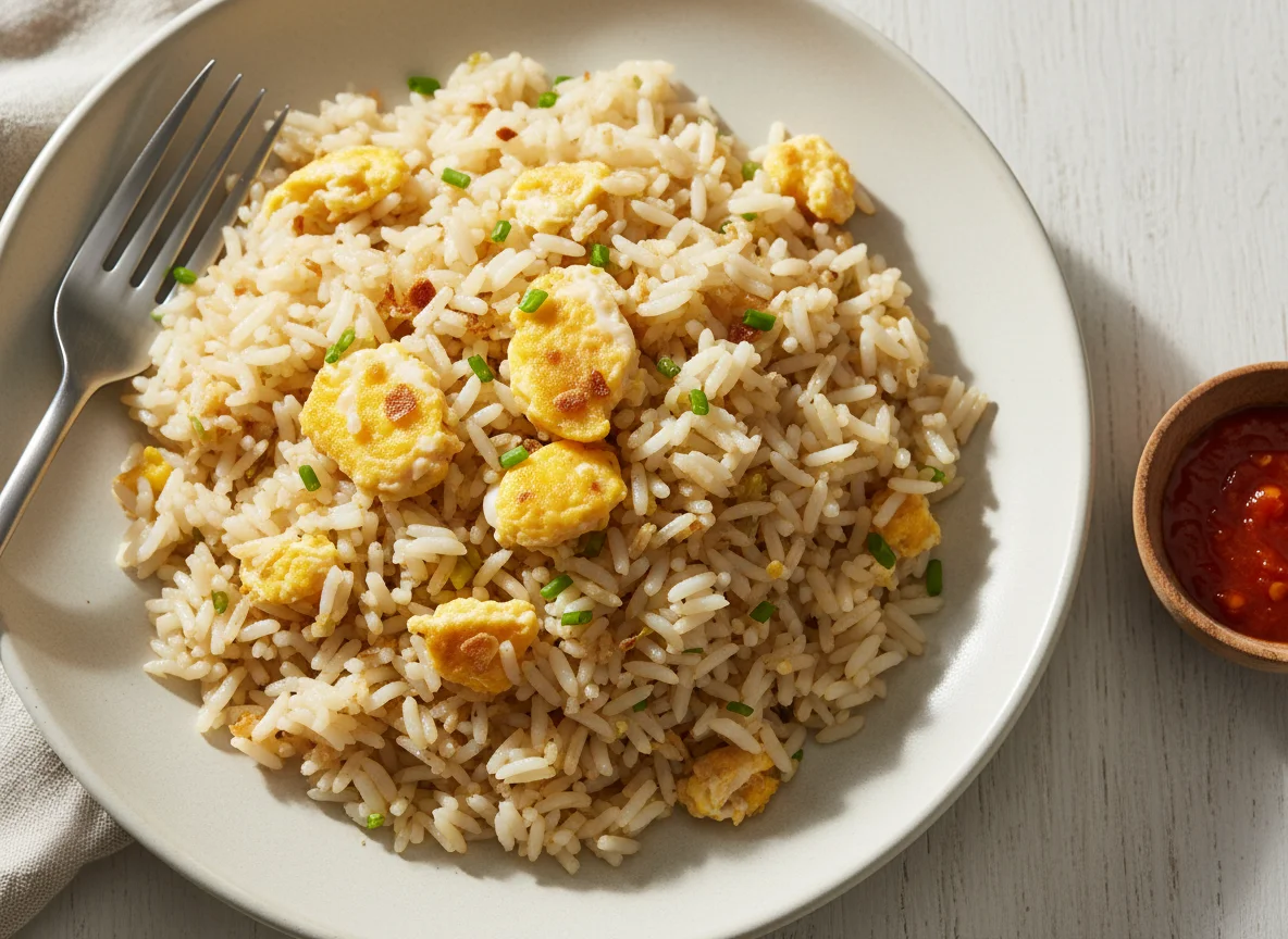 Arroz frito com ovo photo