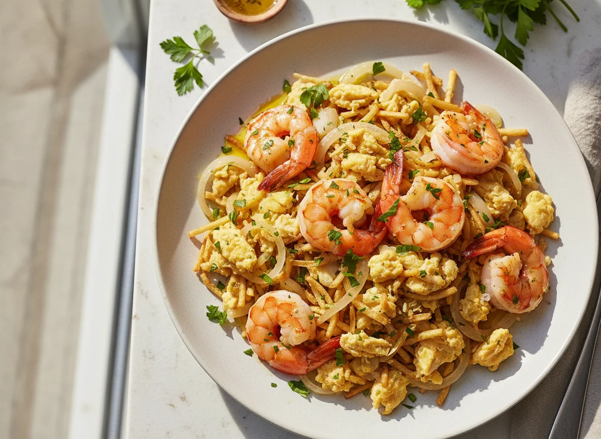 Bacalhau à Brás com Camarão photo