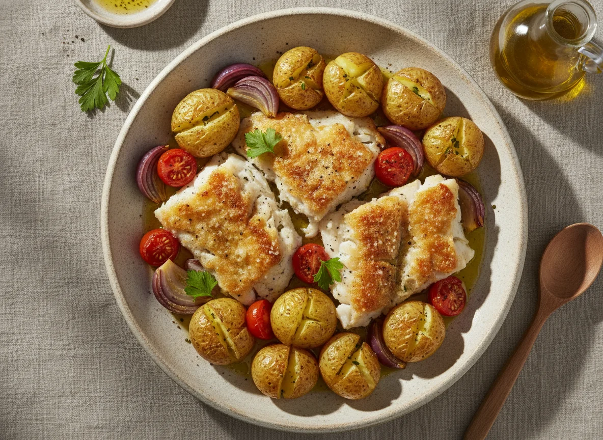 Bacalhau Assado com Batatas a Murro photo