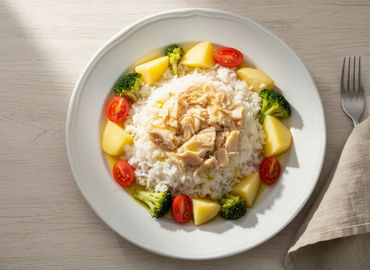 Bacalhau com Arroz e Legumes photo