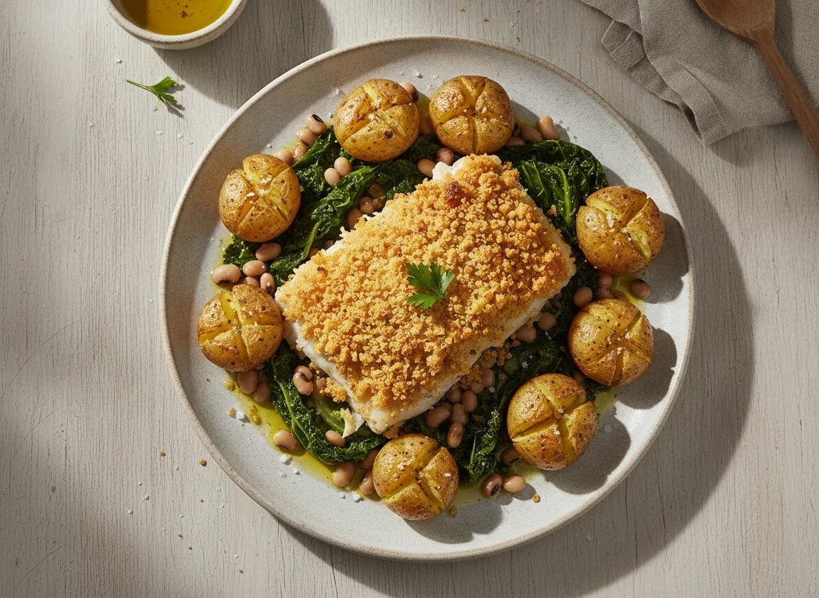 Bacalhau com Broa e Batatas a Murro photo