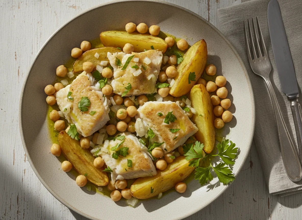 Bacalhau com Grão e Batata photo