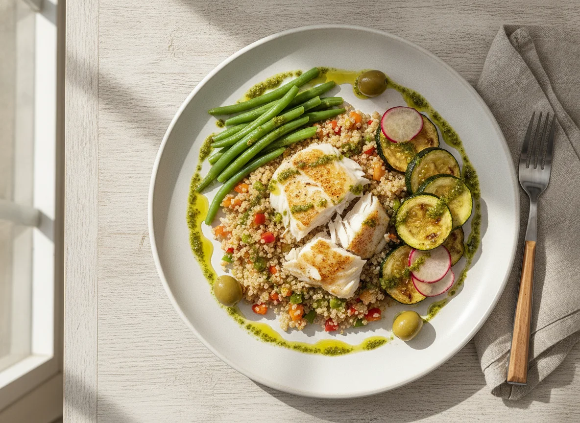 Bacalhau com Legumes e Quinoa photo
