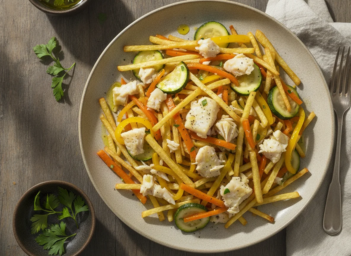 Bacalhau com Legumes Salteados photo