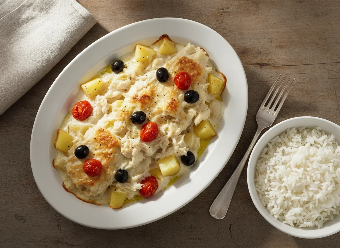 Bacalhau com Natas e Arroz Branco photo