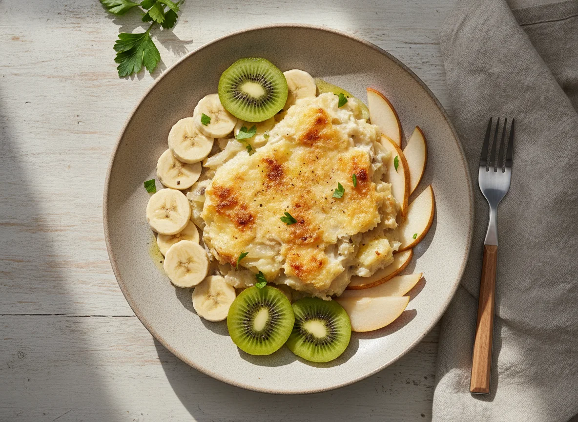 Bacalhau com Natas e Fruta photo