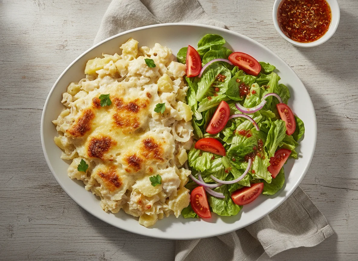 Bacalhau com Natas e Salada Mista photo