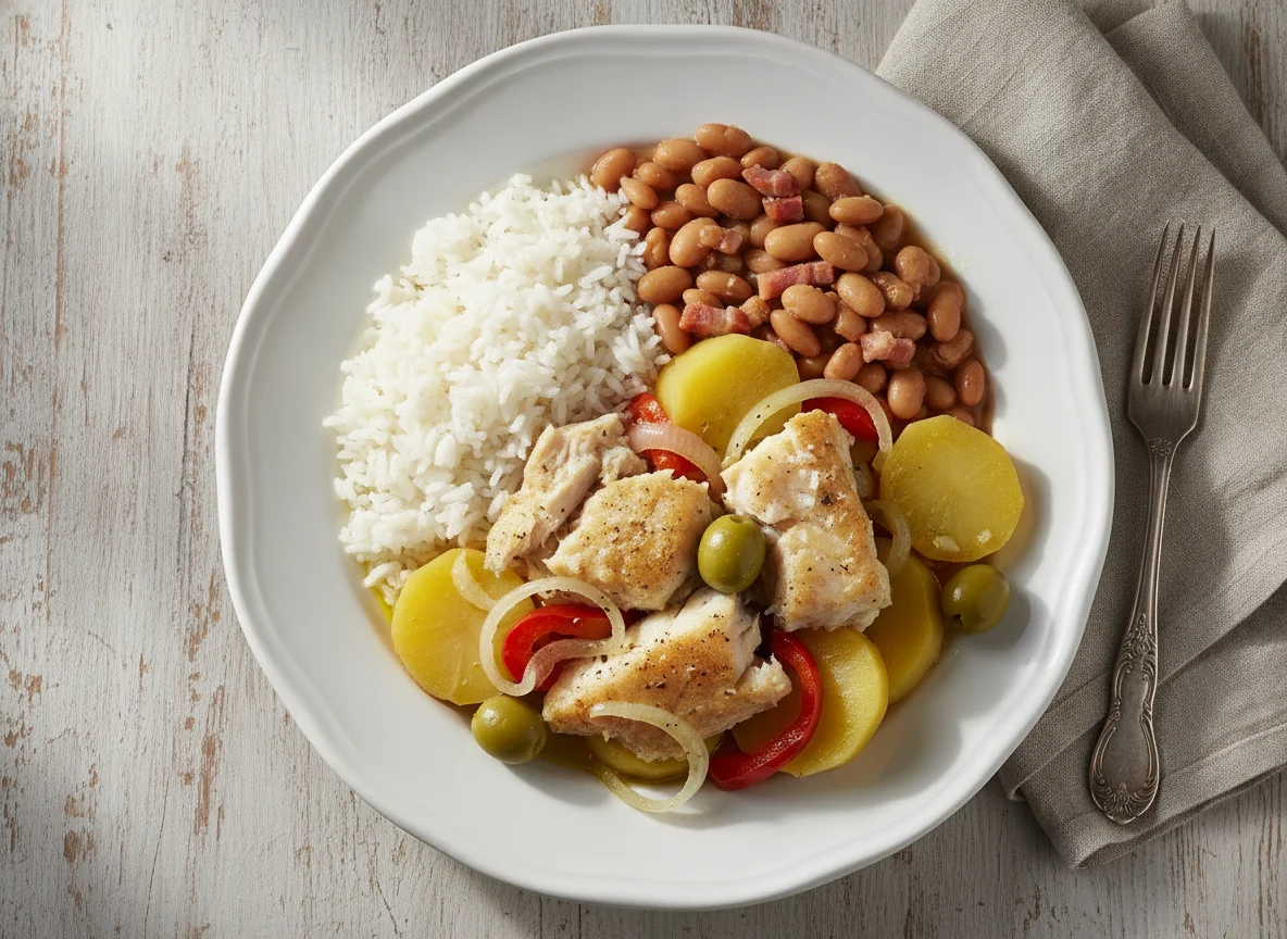 Bacalhoada com Arroz e Feijão photo