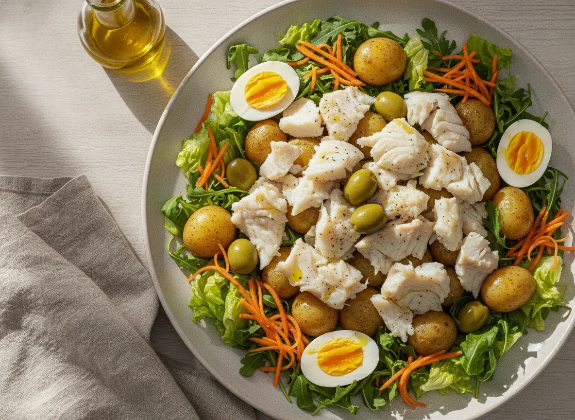 Bacalhoada com Salada e Ovos Cozidos photo
