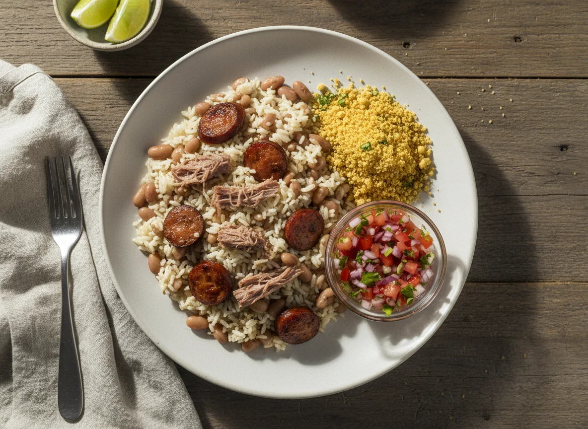 Baião de Dois com Carne de Sol e Farofa photo