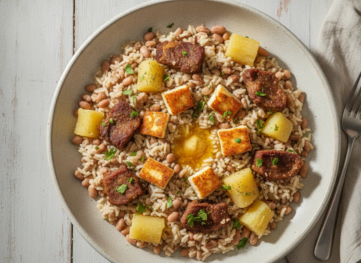 Baião de Dois com Macaxeira e Carne de Sol photo
