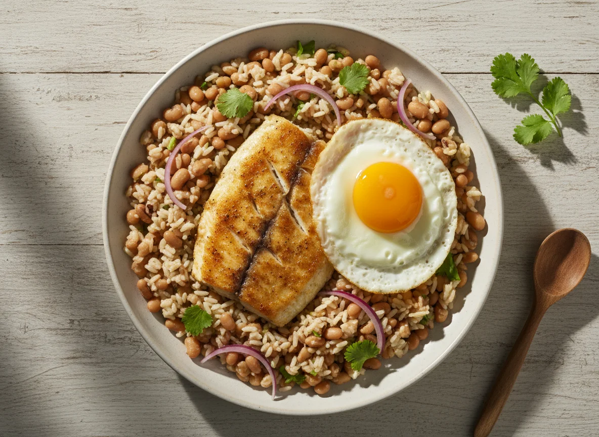 Baião de Dois com Peixe e Ovo photo