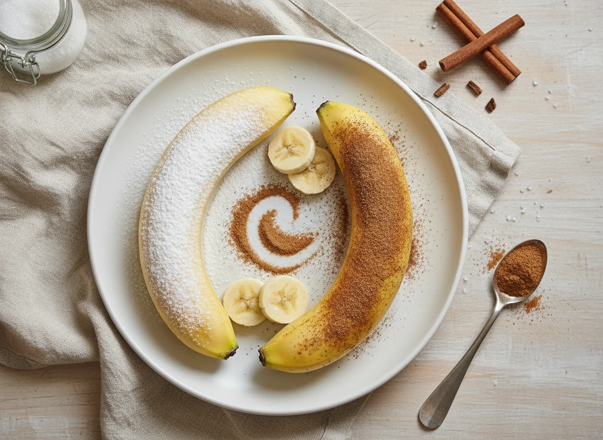 Banana com açúcar e canela photo