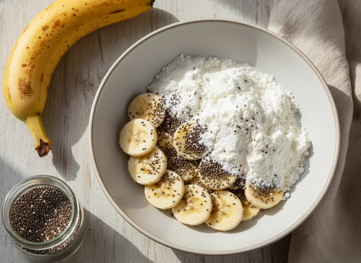 Banana com Chia e Leite em Pó photo